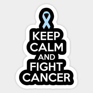 Keep Calm and Fight Cancer - Light Blue Ribbon Sticker